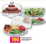 3 Way Acrylic Serveware Set-Per Set