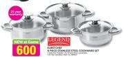 Legend Euro Chef 6-Piece Stainless Steel Cookware Set