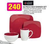 Always Home 16-Piece Red Dinner Set