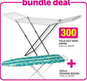 Fold Out Wire Dryer + 122cm Ironing Board