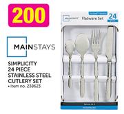 Mainstays Simplicity 24-Piece Stainless Steel Cutlery Set