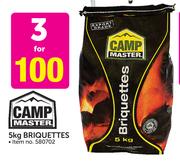 Camp Master 5Kg Briquettes-3 Packs