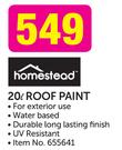 Homestead 20ltr Roof Paint