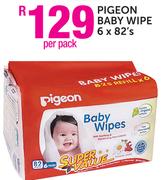 Pigeon Baby Wipe-6x82's Pack