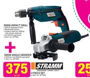 Stramm 500W Impact Drill + 500W Angle Grinder-Per Set