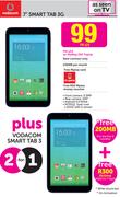 2x Vodacom 7" Smart Tab 3G-Pn MyMeg 250 TopUp