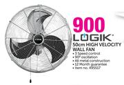 Logik 50cm High Velocity Wall Fan
