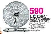 Logik 45cm High Velocity Oscillating Floor Fan FLOOR FAN HVF