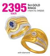 9ct Gold Rings-Each