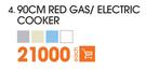 Smeg 90cm Red Gas/Electric Cooker-Each
