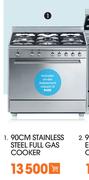 Smeg 90cm Stainless Steel Full Gas Cooker