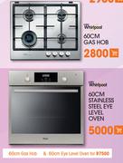 Whirlpool 60cm Gas Hob & 60cm Eye Level Oven