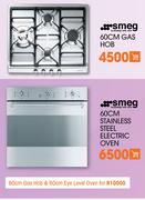 Smeg 60cm Gas Hob & 60cm Eye Level Oven