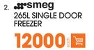 Smeg 265ltr Single Door Freezer