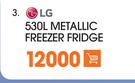 LG 530ltr Metallic Freezer Fridge 