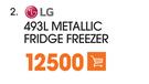 LG 493ltr Metallic Fridge Freezer