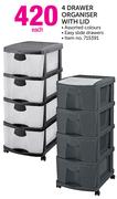 4 Drawer Organiser With Lid-Each