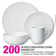 New Bone China 16-Piece Dinner Set