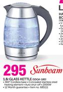 Sunbeam 1.8ltr Glass Kettle(SDGK-180)