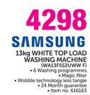 Samsung 13kg White Top Load Washing Machine WA13F5S2UWW F