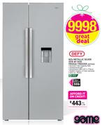 Defy 621Ltr Metallic Silver Side by Side Fridge/Freezer DFF416