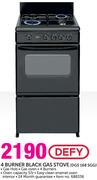 Defy 4 Burner Black Gas Stove DGS168SGG