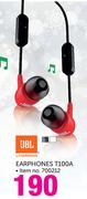 JBL By Harman Earphones T100A