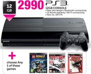 PS3 12GB Console+ Choose Any 1 Of These Games