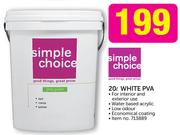 Simple Choice 20Ltr White PVA-Each