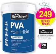 Homestead 20Ltr Fast Hide White PVA-Each