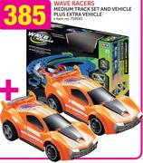 Wave Racers Medium Track Set And Vehicle+ Extra Vehicle