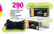 200 LED Solar Fairy Light Bulbs Static Warm-Each