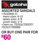 Gotcha Assorted 1 Pair Sandles