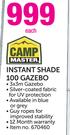 Camp Master Instant Shade 100 Gazebo-Each