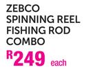 Zebco Spinning Reel Fishing Rod Combo-Each