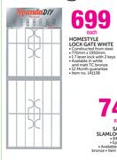 Xpanda Homestyle Lock Gate White-Each