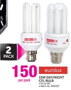 Eurolux 15W Day/Night CFL Bulb-2's Per Pack