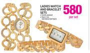 Monaco Ladies Watch And Bracelet Sets Gold Plated-Per Set