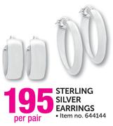 Sterling Silver Earrings-Per Pair