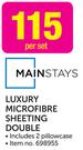 Mainstays Luxury Microfibre Sheeting Double-Per Set