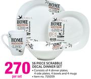 Home 16 Piece Scrabble Decal Dinner Set-Per Set
