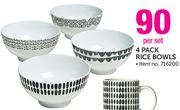 4 Pack Rice Bowls-Per Set