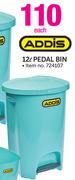 Addis 12Ltr Pedal Bin-Each
