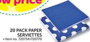 20 Pack Paper Serviettes-Each