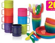 5 Pack Plates, Bowls Or Tumblers-Per Pack