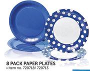 8 Pack Paper Plates-Each
