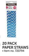 20 Pack Paper Straws-Each
