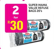 Super Mama Value Refuse Bags-2x20's pack