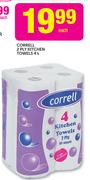 Correll 2 Ply Kitchen Towels-4's