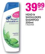 Head & Shoulders Shampoo Assorted-200ml Each